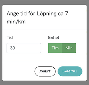 Välj tid för aktiviteten.