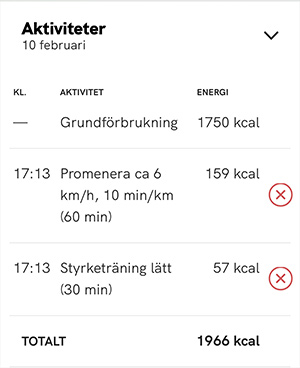 Dagens aktiviteter
